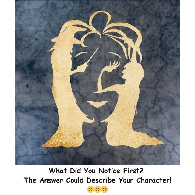 What do you see first: a face or two figures? Your choice might reveal deeper insights into your personality and nature